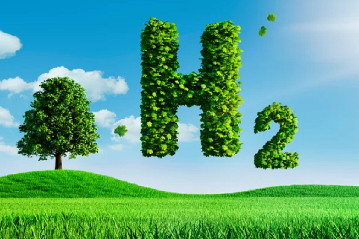 H2 symbol made of leaves